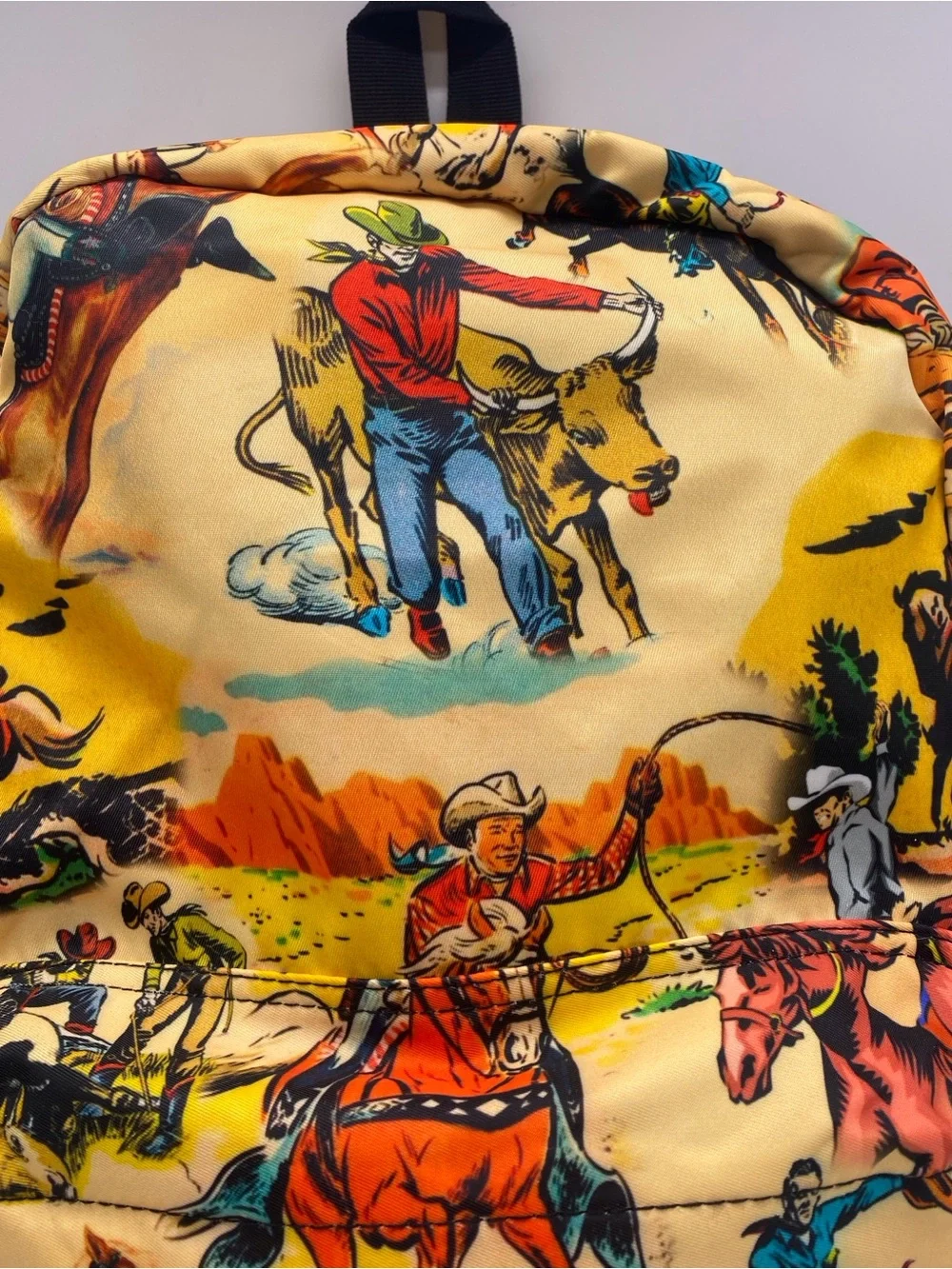 Excellent condition super cute Western Print Yellow  Backpack - Unbranded